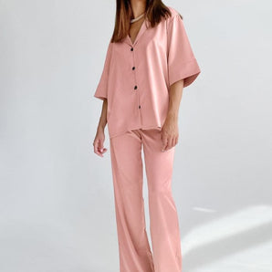 Pyjama Satin Rose Pantalon