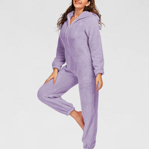 Combinaison pyjama polaire femme