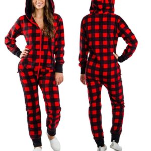 Combi pyjama pilou Carreaux rouges