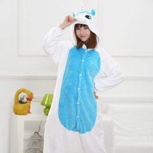 Combinaison pyjama licorne bleu