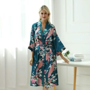Kimono femme bleu canard