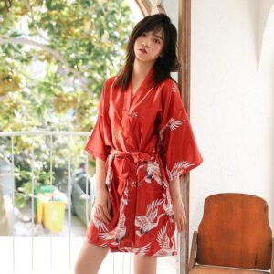 Kimono femme nuit Rouge