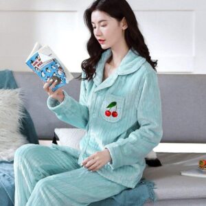 Pyjama femme pilou Cyan Cerise