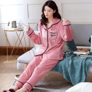 Pyjama femme pilou Rose Coeur