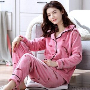 Pyjama pilou pilou femme 2 pièces Rose