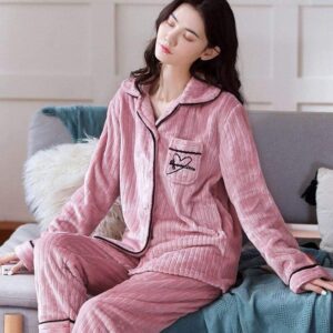 Pyjama pilou Rose Nude Coeur