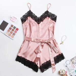 Pyjama sexy combishort corail