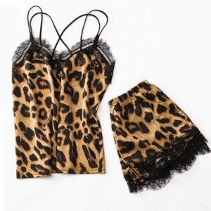 Pyjashort leopard femme